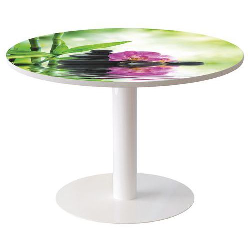 Table Ronde Ã˜ 115 Cm Easy Office Plateau Décor Bambou