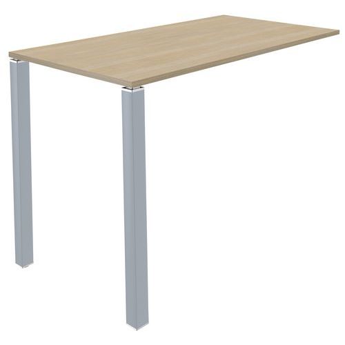 Table Lounge 2 Pieds L80 X P80 X H105 Chêne Clair / Alu