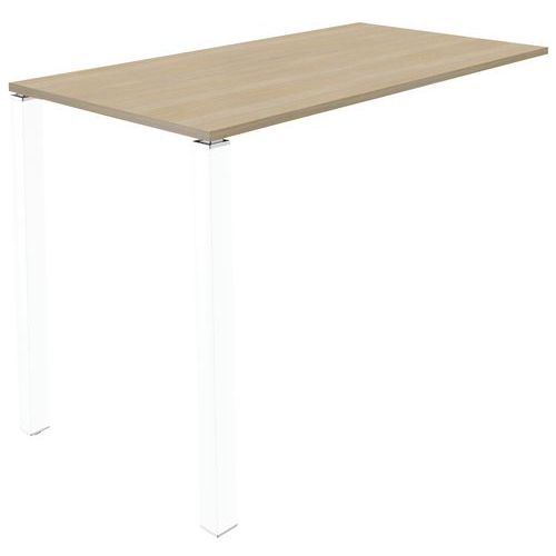 Table Lounge 2 Pieds L80 X P80 X H105 Chêne Clair / Blanc