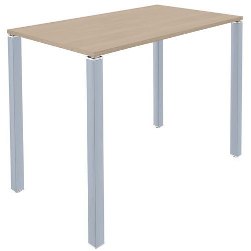 Table Lounge 4 Pieds L120 X P80 X H105 Chêne Clair / Alu