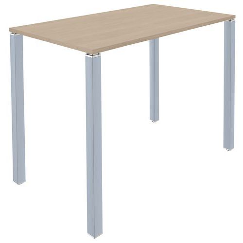 Table Lounge 4 Pieds L80 X P80 X H105 Chêne Clair / Alu