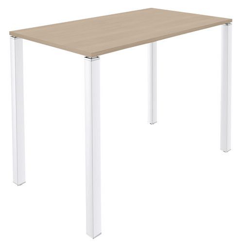 Table Lounge 4 Pieds L80 X P80 X H105 Chêne Clair / Blanc