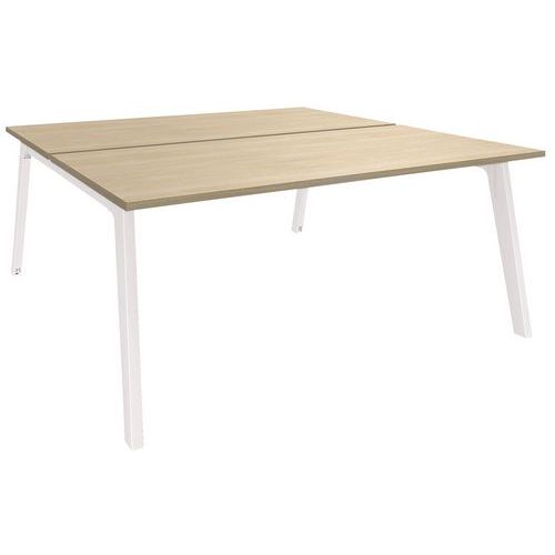 Bureau Steel Double Face 120x163 Chêne Clair / Blanc