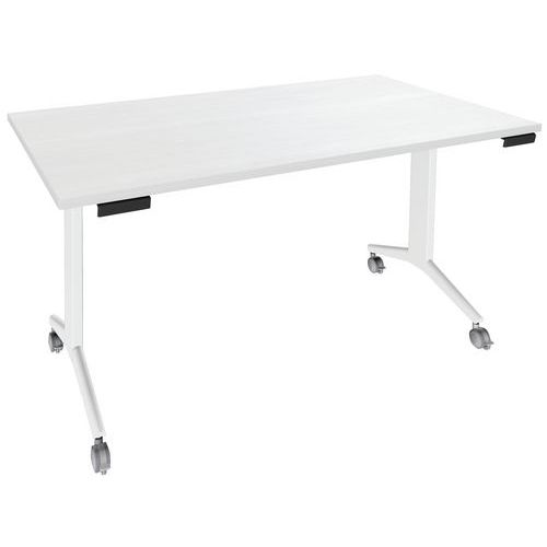 Table Abattante Avel 160x80 Blanc Perle/pieds Blancs
