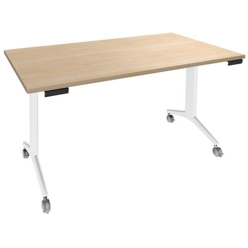 Table Abattante Avel 160x80 Chêne Clair/pieds Blancs