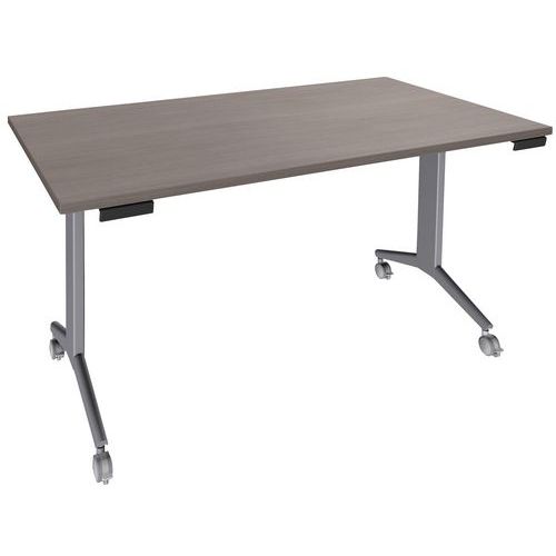 Table Abattante Avel 140x80 Chêne Gris/pieds Alu