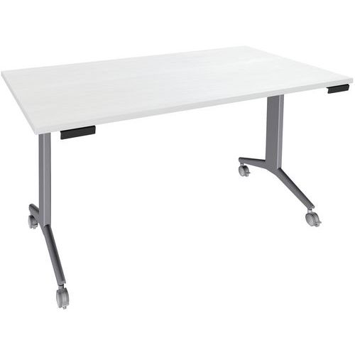 Table Abattante Avel 160x80 Blanc Perle/pieds Alu