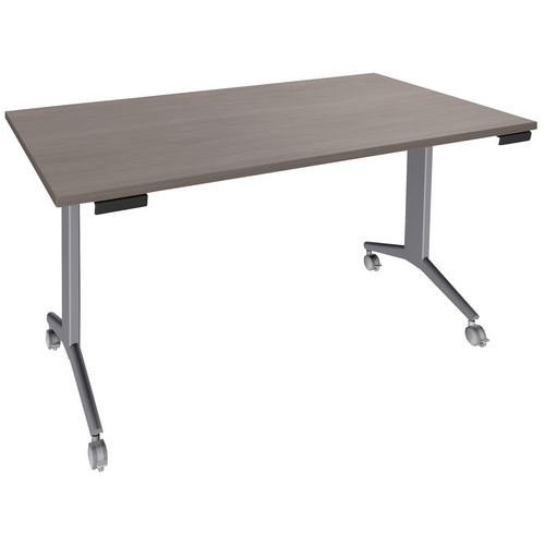 Table Abattante Avel 160x80 Chêne Gris/pieds Alu