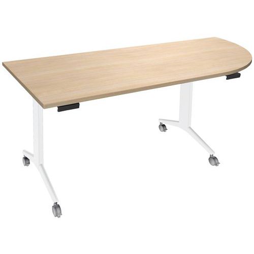 Table Abattante Avel 200x80 Angle à D Chêne Clair/pied Blanc