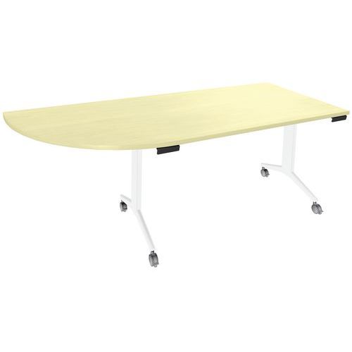 Table Abattante Avel 200x80 Angle à Gauche Hêtre/pied Blanc