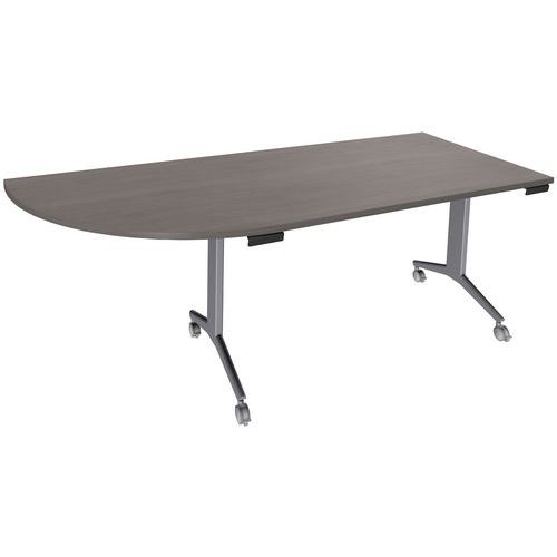 Table Abattante Avel 200x80 Angle à G Chêne Gris/pied Alu