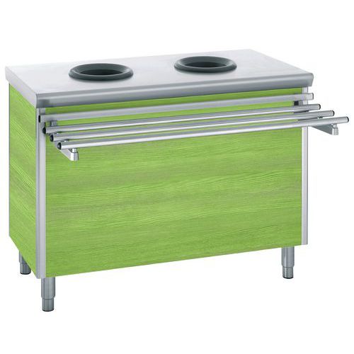 Meuble De Pré-tri Central Av 2 Porte-sacs Habil. Vert Pomme