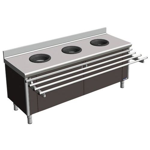 Meuble De Pré-tri Mural Enfants 3 Trous Vides Déch Brun