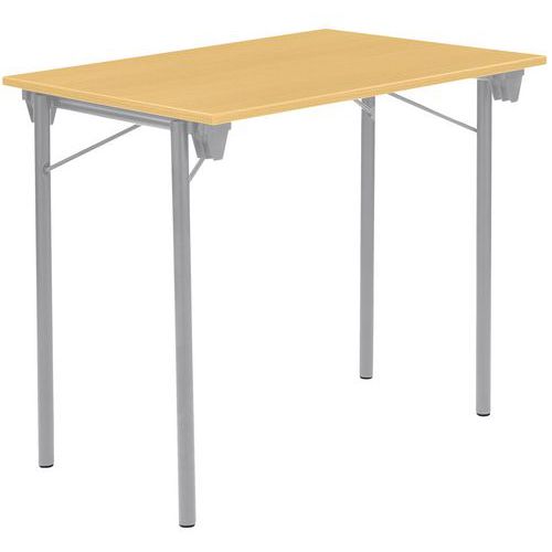 Table Pliante Eco 80 x 60 cm Hêtre Pied Alu - Plateau Mélaminé PEFC - Idéale Télétravail