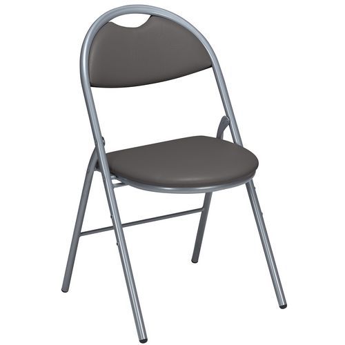 GMCE - Lot de 4 Chaises Pliantes Clap M2 Taupe - Assise Tissu - Pieds Aluminium - Lavable Éponge - 5 Ans Garantie
