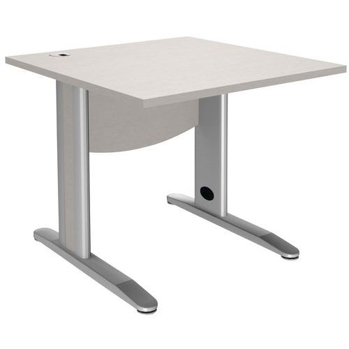 Bureau Quatuor Pied Métal 80 Blanc/alu
