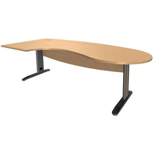 Bureau Convivial à Gauche Pied Métal Hêtre/anthracite