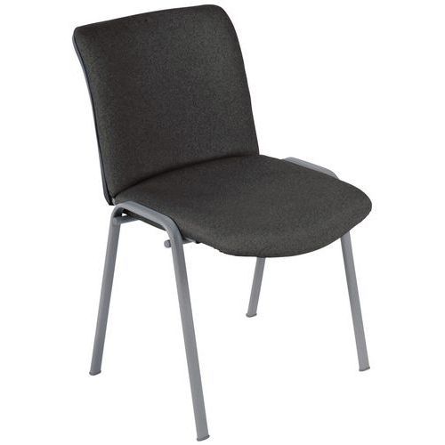 Lot de 5 chaises Best Gris Aluminium Empilables - Assise Acrylique - Structure Métal - Idéal Bureau