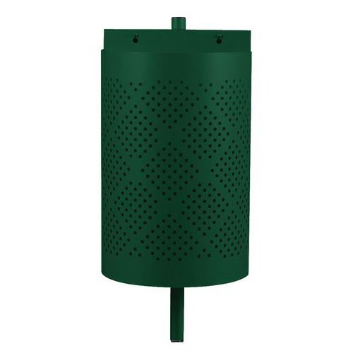 Poubelle D'extérieur 1/2ronde+potelet 45l Vert Foncé Ral 6005