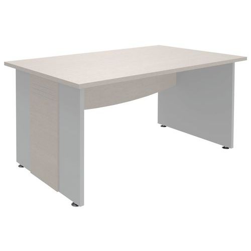 Bureau Droit Pieds Panneaux Quatuor 120 X 80 Cm Blanc/aluminium
