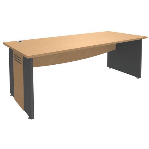 Bureau Droit Pieds Panneaux Quatuor 160 X 80 Cm Hêtre/anthracite