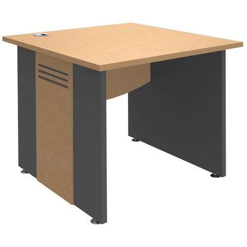 Bureau Droit Pieds Panneaux Quatuor 80 X 80 Cm Hêtre/anthracite