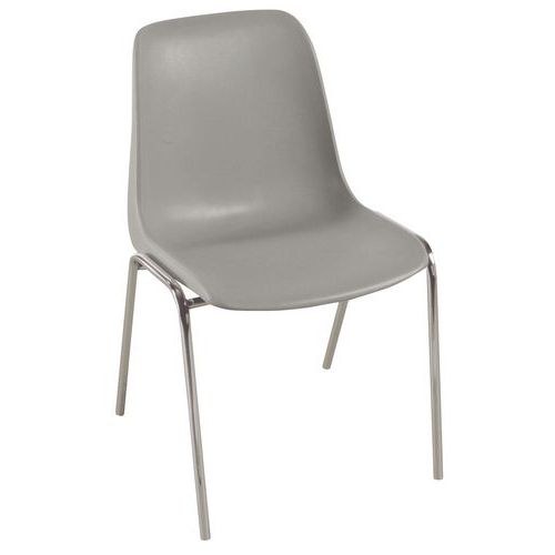GMCE - Lot de 5 chaises Panama Gris M2 - Empilables - Polypropylène - Idéal Bureau