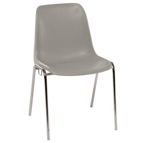 GMCE - Lot de 5 chaises Panama M2 Polypropylène Gris - Empilable & Ignifugée - Idéale pour Collectivités