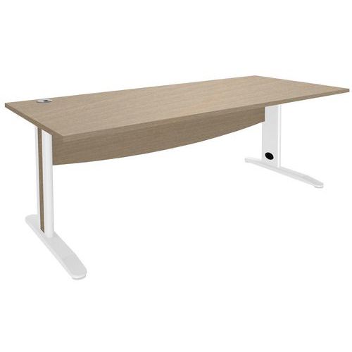 Bureau Quatuor 180x80 Pied Métal Chêne/blanc