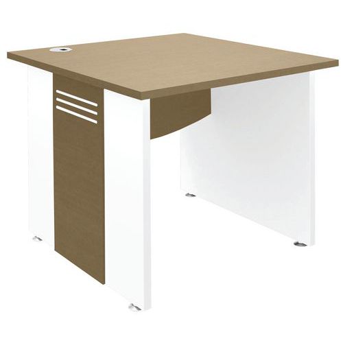 Bureau Quatuor 80x80 Pied Panneau Chêne/blanc