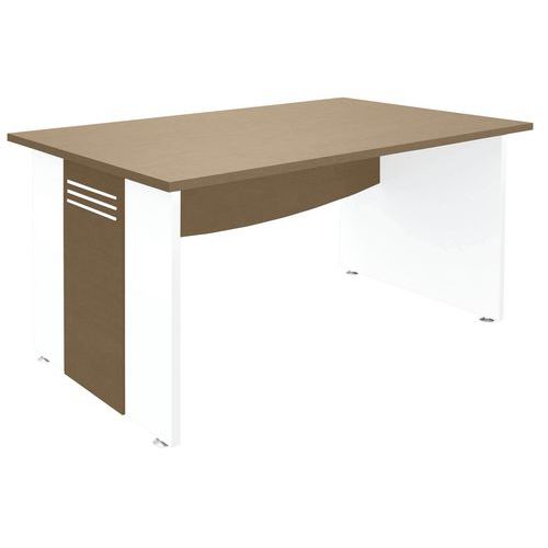 Bureau Quatuor 140x80 Pied Panneau Chêne/blanc