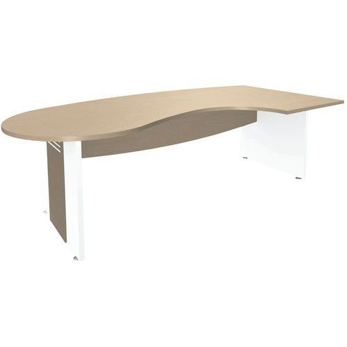 Bureau Convivial Quatuor Pied Panneau Ret.à D Chêne/blanc