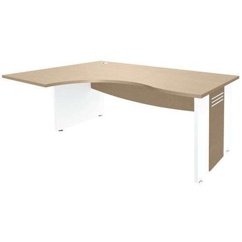 Bureau Asym. Quatuor Pied Panneau Ret.à G 160 Chêne/blanc