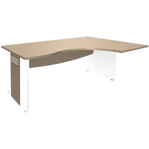 Bureau Asym. Quatuor Pied Panneau Ret.à D 160 Chêne/blanc
