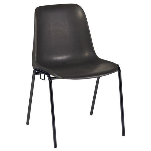 GMCE - Lot de 5 chaises de réunion Panama Anthracite - Empilables - Polypropylène - Idéal bureau