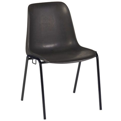 GMCE - Lot de 5 chaises de réunion Panama Noir - Empilables - Polypropylène - Idéal bureau