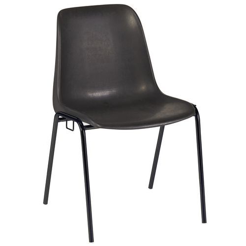 GMCE - Lot de 5 chaises de réunion Panama M2 Noir - Empilables - Polypropylène - Idéal bureau