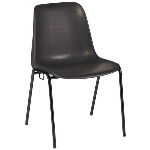 GMCE - Lot de 5 chaises de réunion Panama M2 empilables - Polypropylène Noir - Idéal espace professionnel
