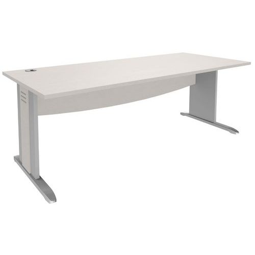 Bureau Classique Pied "l" 180x80 Blanc/alu