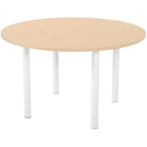 Table Ronde Azari Ã˜120 4 Pieds Chêne/blanc