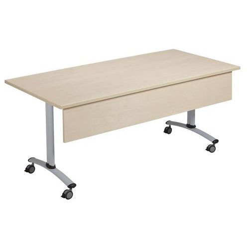 Table Pliante Axe Carrée 68x68 Cm + Voile De Fond Hêtre/alu