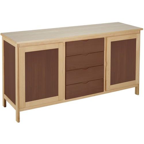 Buffet Parady 2 Pte 4 Tiroirs - Coloris Naturel /café