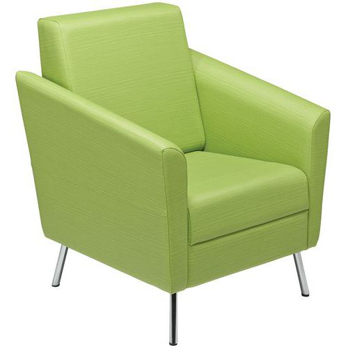 Fauteuil Wind Pieds Métal Dossier Haut Enduit Pvc M2 Vert