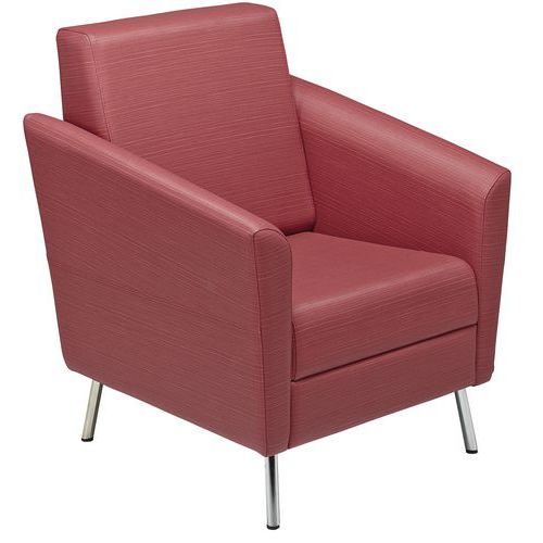 Fauteuil Wind Pieds Métal Dossier Haut Enduit Pvc M2 Grenat