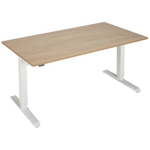 Bureau Oréa Réglable En Hauteur 160x80cm Chêne/blanc