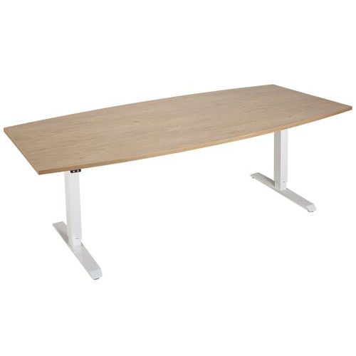 Table Tonneau Oréa Réglable En Hauteur 200x100cm Chêne/blanc
