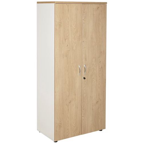 Armoire Quatuor 2 Portes Battantes 80x180 Chêne/blanc