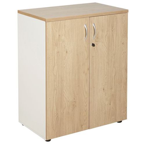 Armoire Quatuor 2 Portes Battantes 80x118 Chêne/blanc