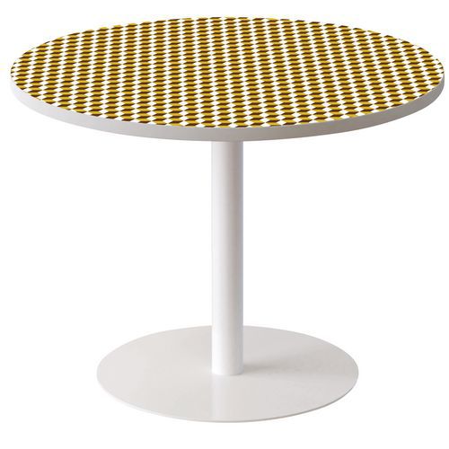 Guéridon Easy Office Bas Pied Métal Plateau Décor Safran