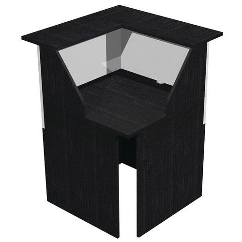 Banque D'accueil Musa Mod. D'angle 76x117 Cm Frêne Noir/alu